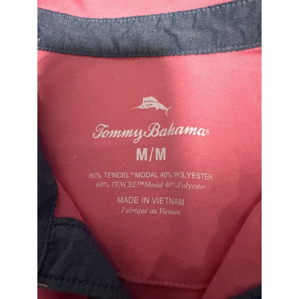 Tommy Bahama Mens Pink Tencel Modal Blend Polo Shirt Short Sleeve Size M - Picture 3 of 8
